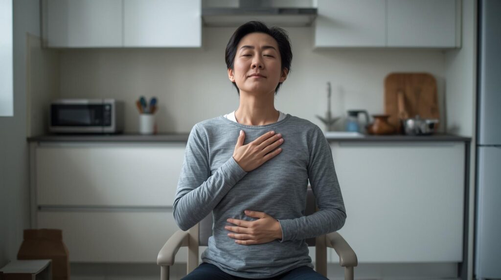 create an photo of a person breathwork photo